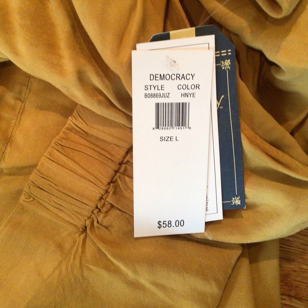 Nwt Democracy Yellow Boho Blouse Sz Large — image 3 of 6